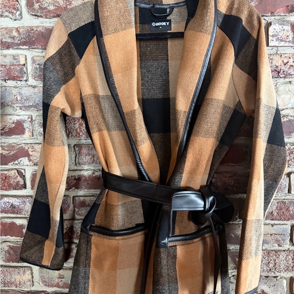 Hooey Jackets & Blazers - 🤎 HOOEY Buffalo Plaid Belted Jacket Western Boutique Coat Cowgirl NWOT Size M